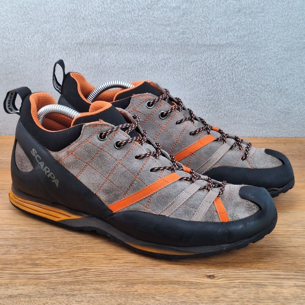 Scarpa Men's 9.5 EU 42.5 Approach Hiking Shoes Gray Suede Women's 10.5 Climbing